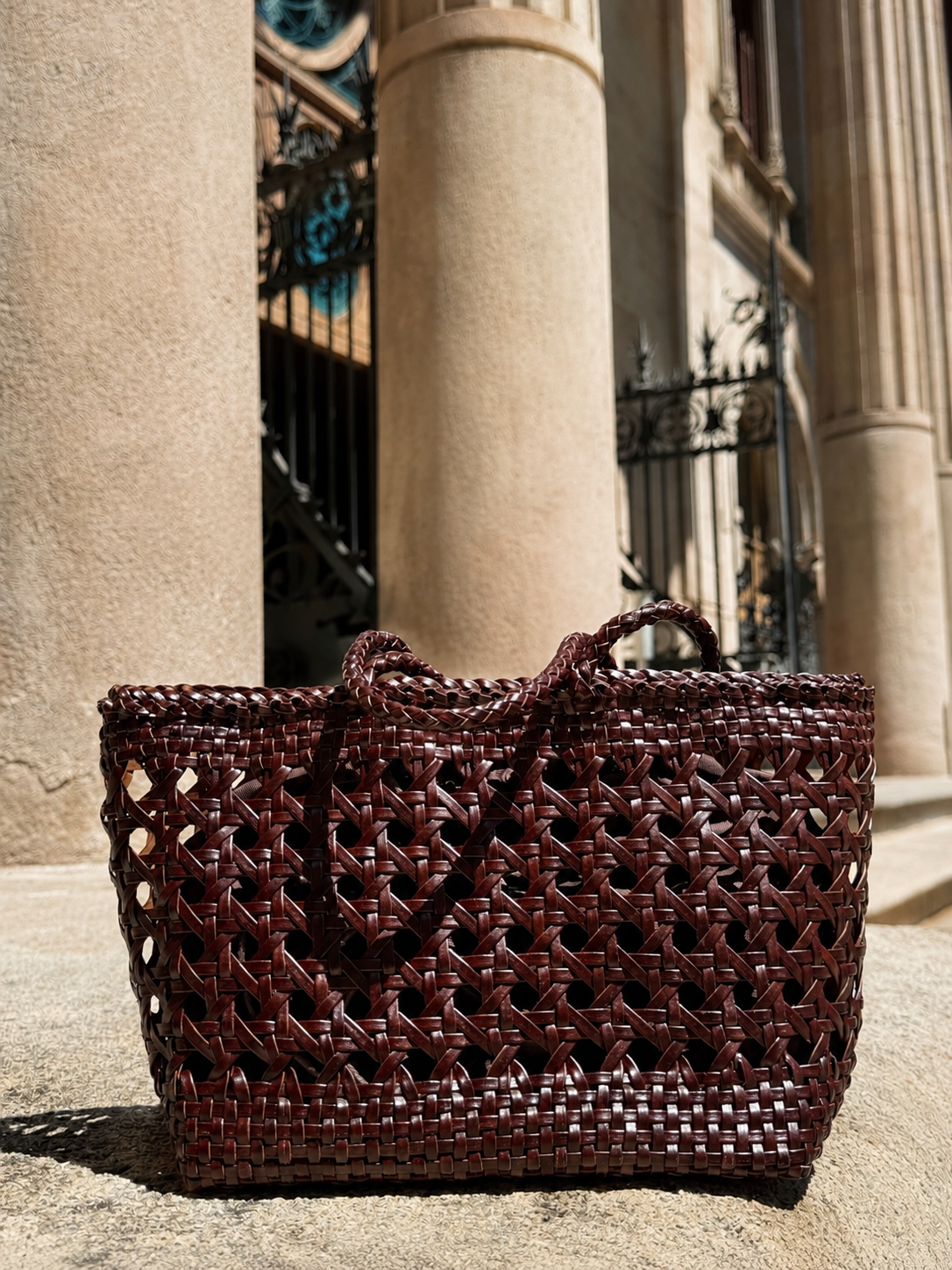 Bolso de Mano Trenzado Chocolate