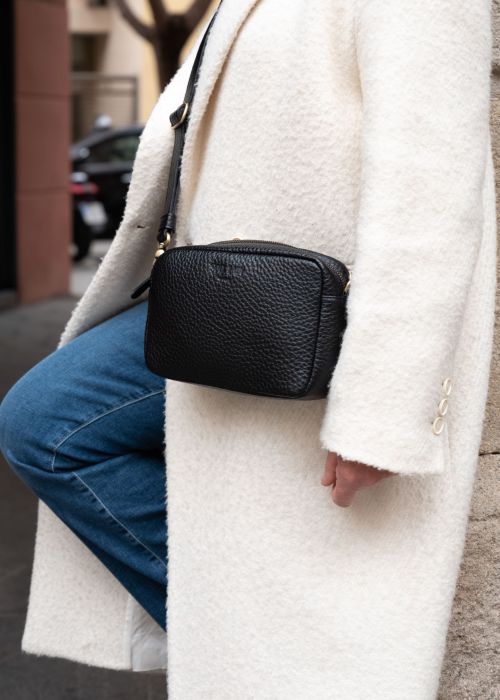 Bolso Bimba Negro piel Grabada