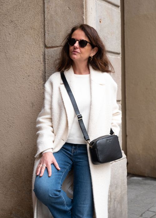 Bolso Bimba Negro piel Grabada