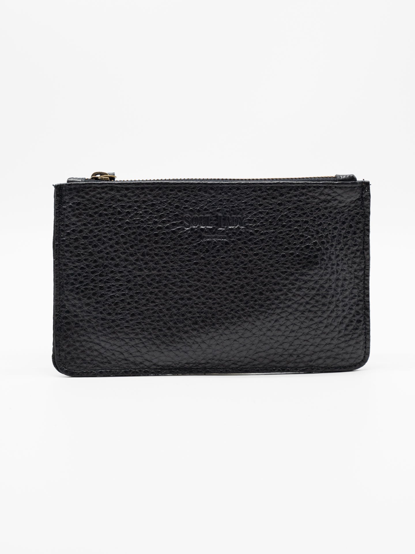 Cartera portatodo Negro piel grabada