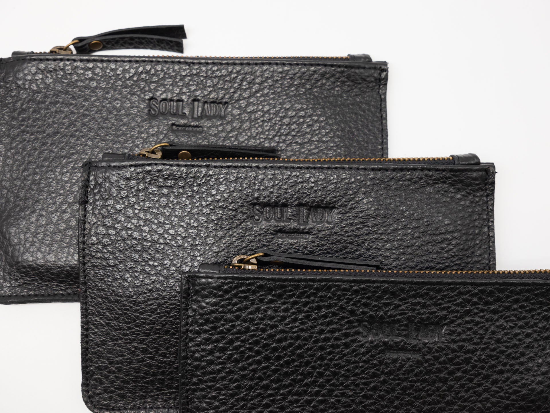 Cartera portatodo Negro piel grabada
