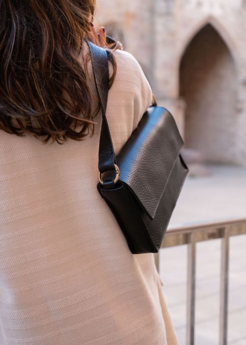 Bolso Marie Negro piel grabada