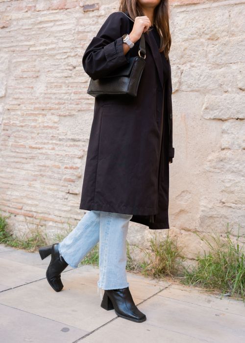 Bolso Marie Negro piel grabada