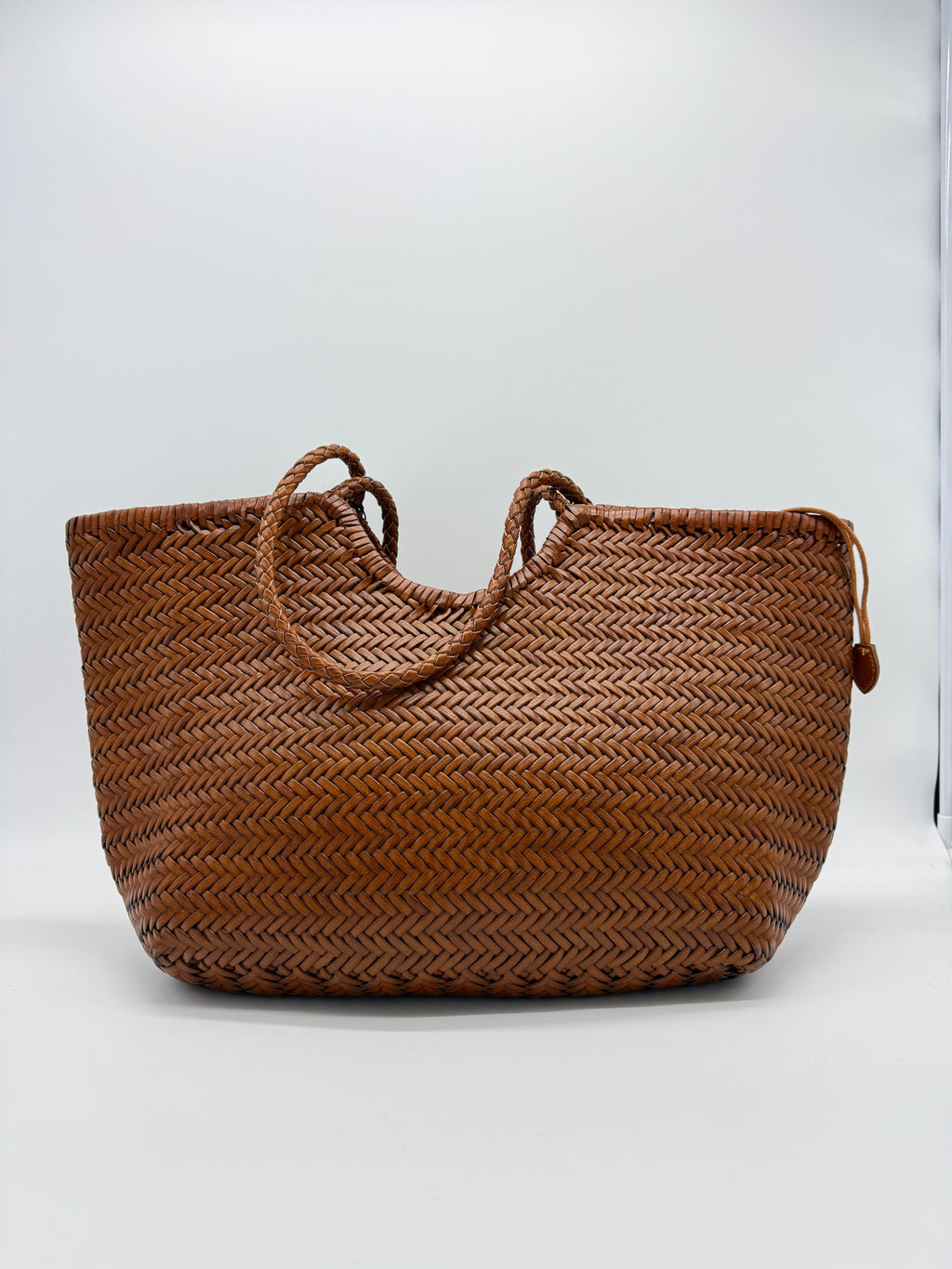 Bolso Tote Trenzado Caramelo - Tamaño L