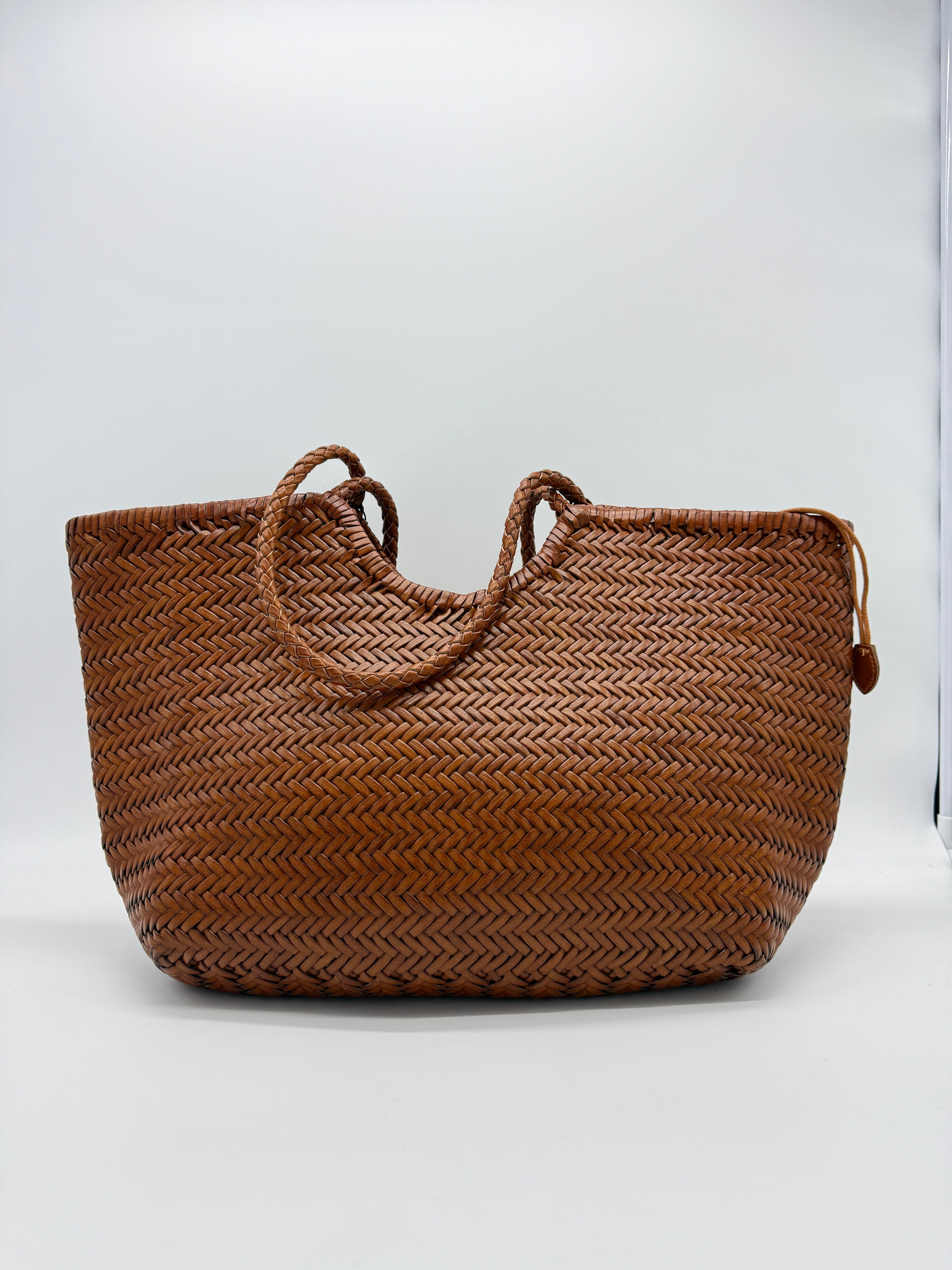 Bolso Tote Trenzado Caramelo - Tamaño L