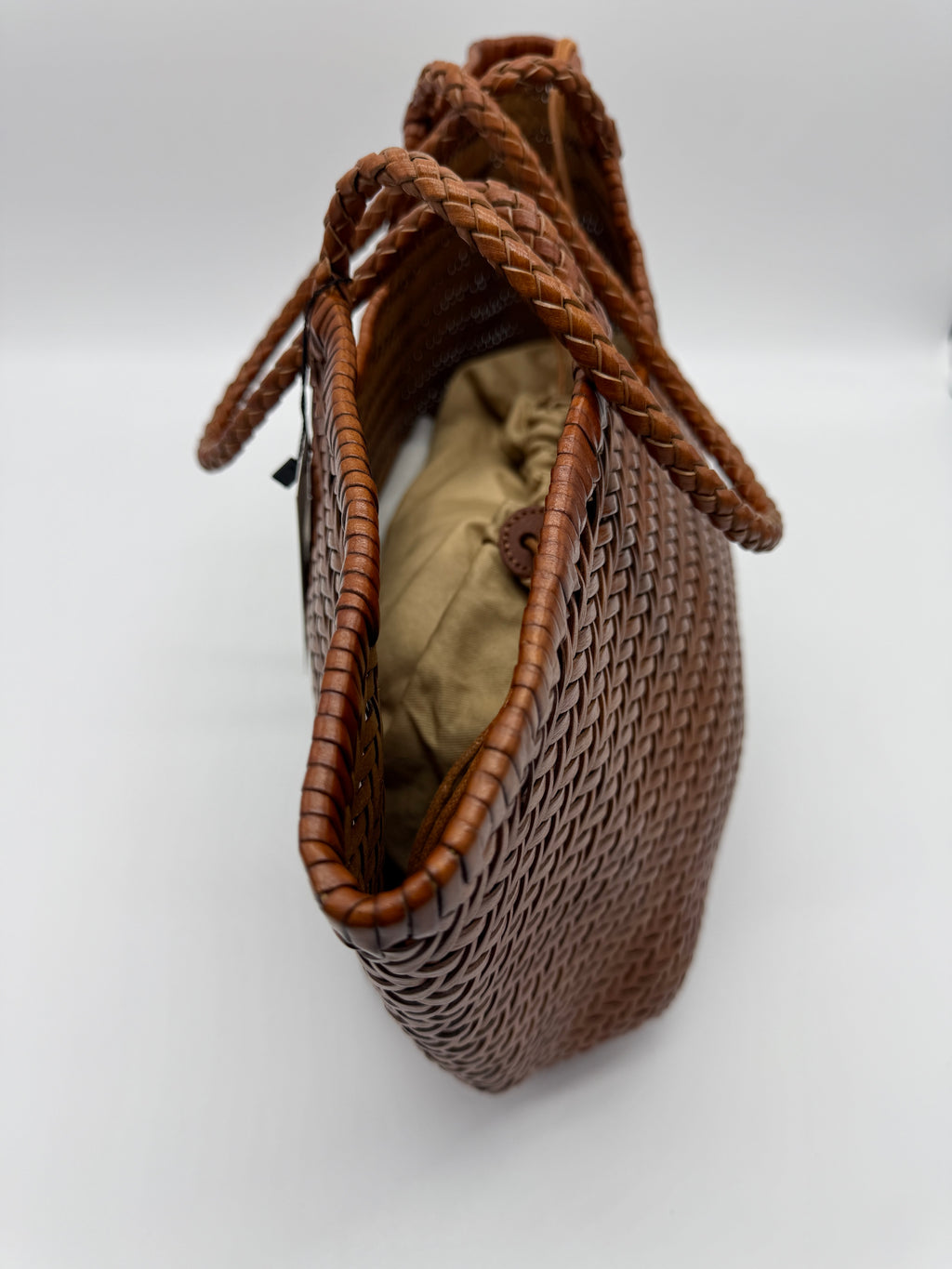 Bolso Tote Trenzado Caramelo - Tamaño L