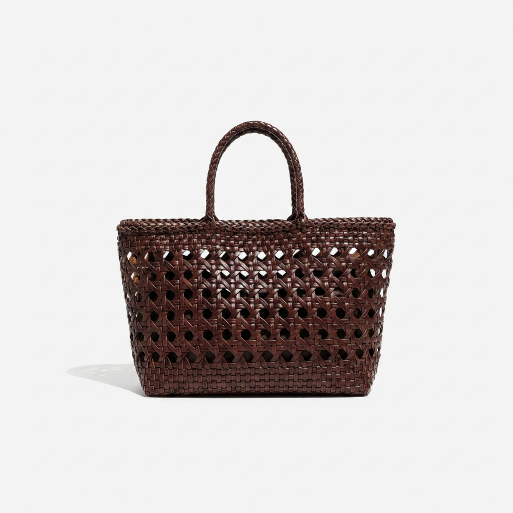 Bolso Trenzado Chocolate sin fondo