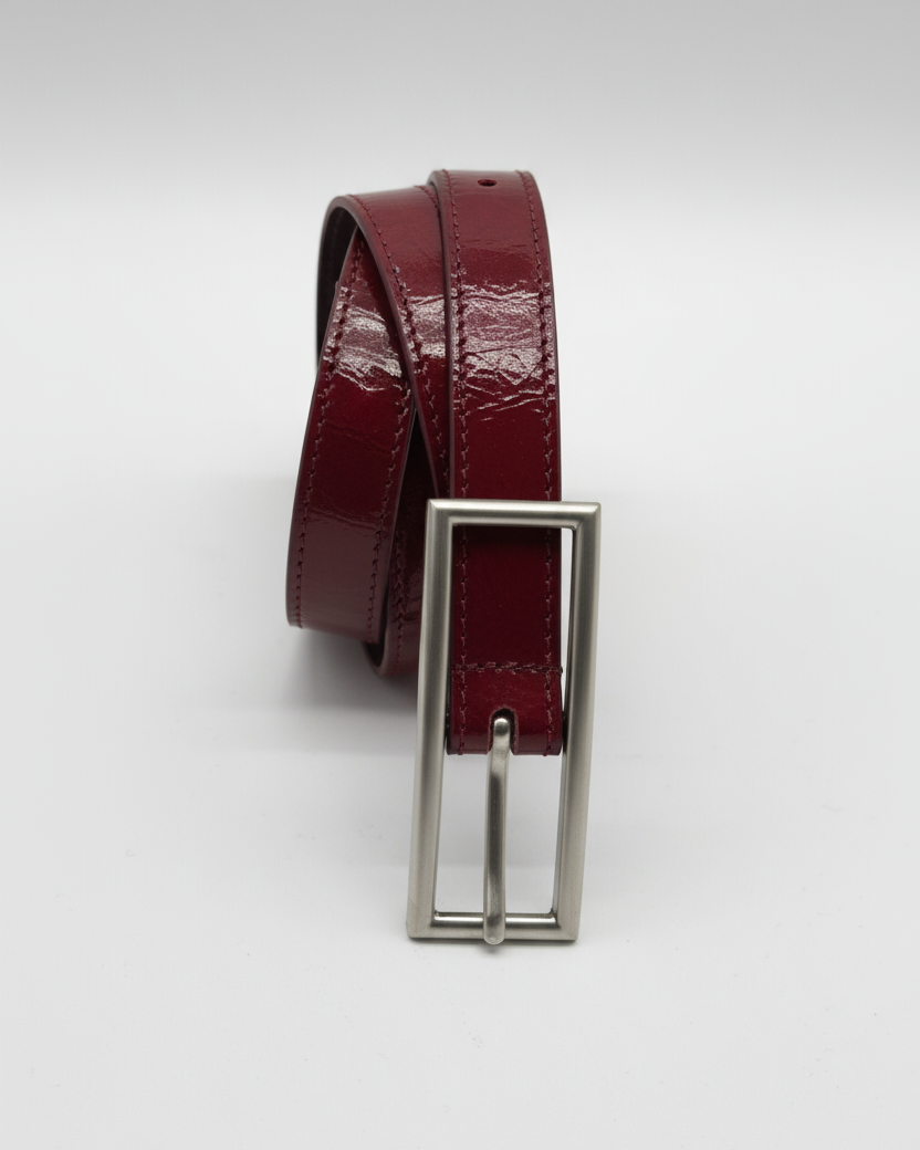 Cinturón burdeos claro
