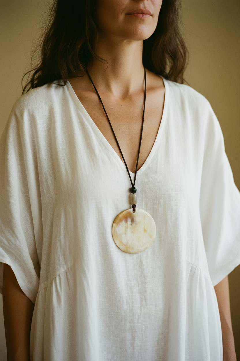 Collar Pieza Redonda Crudo - Lifestyle