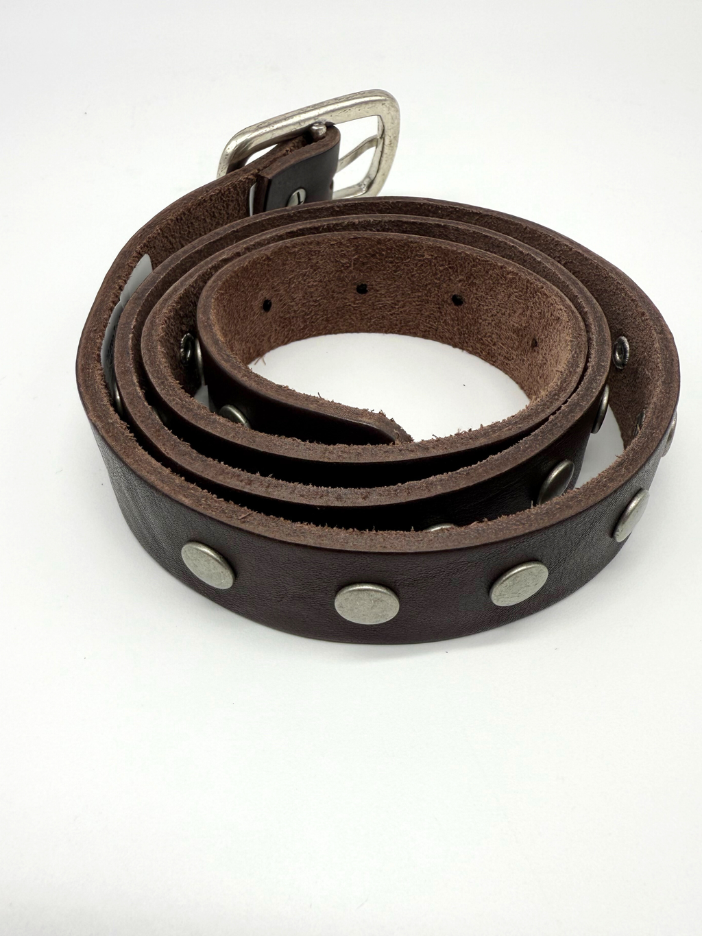 Cinturón Piel Tachuelas Chocolate