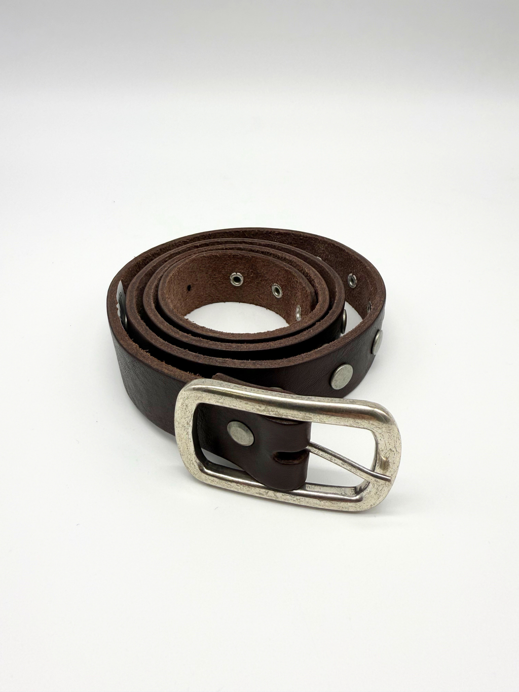 Cinturón Piel Tachuelas Chocolate