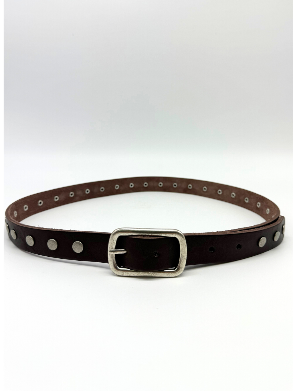 Cinturón Piel Tachuelas Chocolate